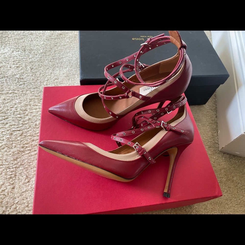 Valentino rockstud heel new red new with box